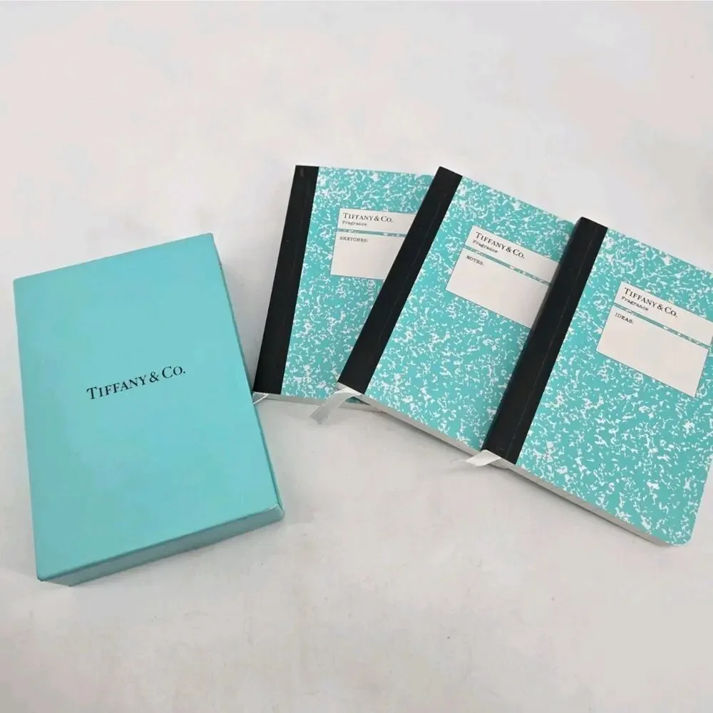 Tiffany & Co 3 Mini Composition Notebooks Gift Set Unused Ideas, Notes, Sketches